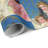 ベビーイエズスヴィンテージカードの複製を持つメアリー ラッピングペーパー (ロールコーナー)