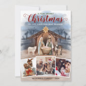 ベビーイエズス出生シーンフォトコラージュクリスマス シーズンカード (正面)