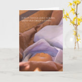 ベビーイエズス宗教的クリスマス カード (黄色い花)