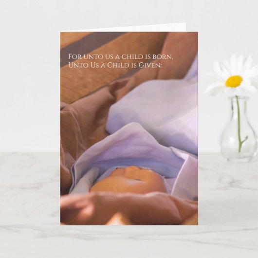 ベビーイエズス宗教的クリスマス カード (小さな植物)