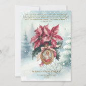 ベビーイエズポインセティアウォーターカラー聖なる書物、 経典 シーズンカード (正面)