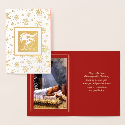 ベビーイエズラグジュアリー実在フォイルクリスマスカード 箔カード (ディスプレー)