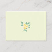 ベビーイエローティーポット赤ちゃんシャワーのリクエストのための本 エンクロージャーカード (裏面)