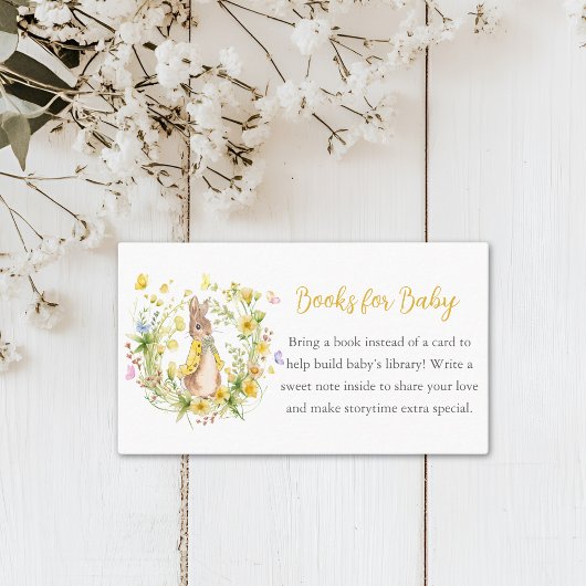ベビーイエローピーターうさぎ赤ちゃんシャワー用の本 名刺