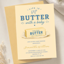 ベビーイエローベビーシャワー Life Is Butter With A Baby