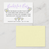 ベビーイエローラブハート赤ちゃんシャワー用の本 エンクロージャーカード (正面/裏面)