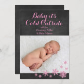 ベビーイッツアウトサイドホリデーカードインピンク シーズンカード (正面/裏面)