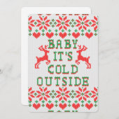 ベビーイッツコールドアウトサイドブリークリスマスセータースタイル シーズンカード (正面/裏面)