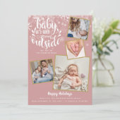 ベビーイッツコールドアウトフォトガールホリデー誕生 案内状 (スタンド正面)