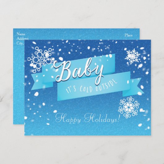 ベビーイッツコールドアウトホリディウィンターポストカード シーズンポストカード (正面/裏面)