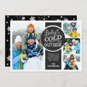 ベビーイットアズコールドアウトサイドホリデー4フォトフラットカード シーズンカード (正面/裏面)