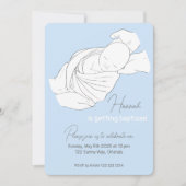 ベビーイラストレーションバプテスマ《キリスト教》洗礼式や命名式招待状 招待状 (正面)