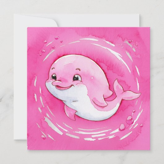 ベビーイルカ 招待状 (正面)