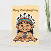 ベビーインディアン感謝グリーティングカード シーズンカード (正面)