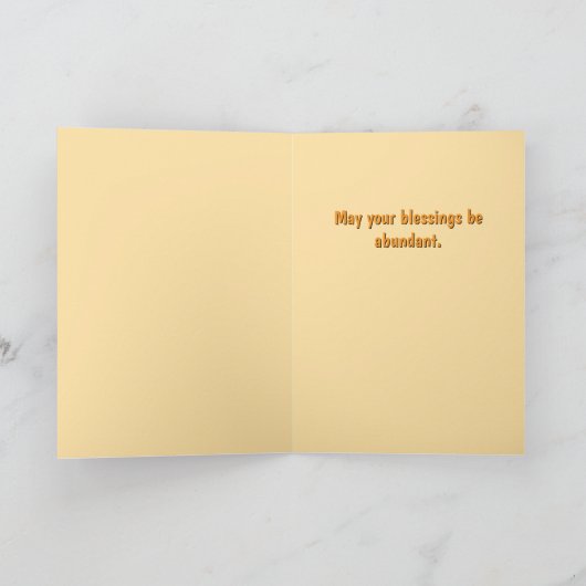 ベビーインディアン感謝グリーティングカード シーズンカード (内部)