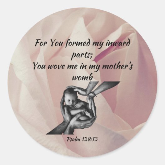 ベビーインハンドクラシックラウンドステッカー ラウンドシール (正面)