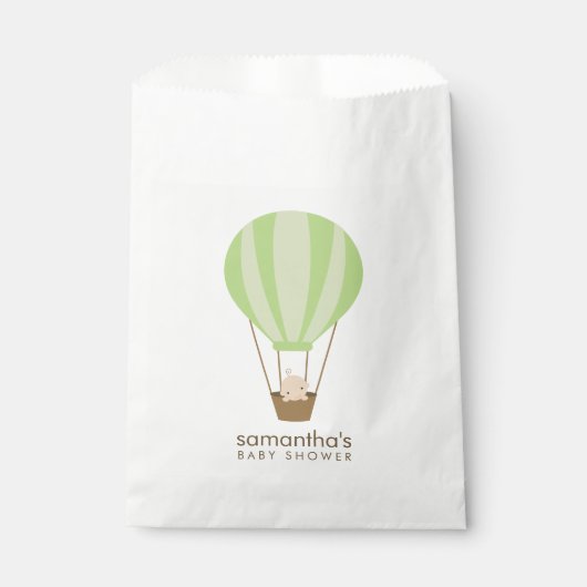 ベビーイン緑バルーンベビーシャワー フェイバーバッグ (正面)