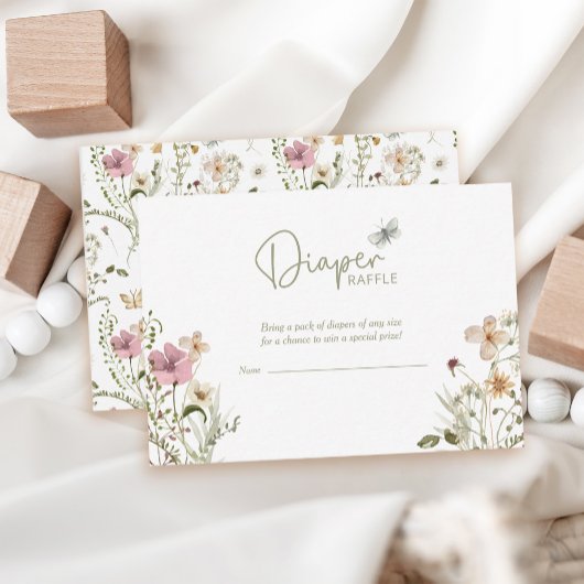 ベビーイン開花おむつラッフルガール赤ちゃんシャワー エンクロージャーカード