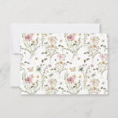 ベビーイン開花おむつラッフルガール赤ちゃんシャワー 招待状 (裏面)