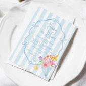 ベビーイン開花お洒落ブルーボウベイビーシャワー 招待状