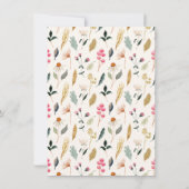 ベビーイン開花かわいいピンクガーデンをテーマにした赤ちゃんシャワー 招待状 (裏面)