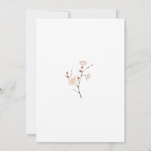 ベビーイン開花さくらんぼブロッサムシャワー招待状 招待状 (裏面)