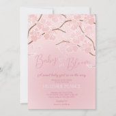 ベビーイン開花さくらんぼブロッサムシャワー 招待状 (正面)
