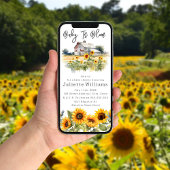 ベビーイン開花ひまわり納屋ベビー素朴シャワー 招待状