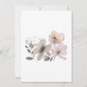 ベビーイン開花アッシュピンクパステルパープル赤面フローラ 招待状 (裏面)