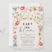 ベビーイン開花アースタイリッシュチフローラベビーシャワー 招待状 (正面)