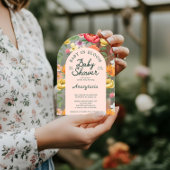 ベビーイン開花アーチはっきりしたフローラガーデンベイビーシャワー アクリル招待状