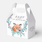 ベビーイン開花ウッドランドキツネグリーンリーベビーシャワー フェイバーボックス (裏面サイド)