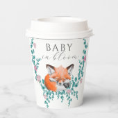 ベビーイン開花ウッドランドキツネグリーンリーベビーシャワー 紙コップ (裏面)