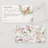 ベビーイン開花ウッドランドフローラベビーガールシャワー エンクロージャーカード (正面/裏面)