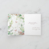 ベビーイン開花ウッドランドフローラベビーガールシャワー サンキューカード (内部)