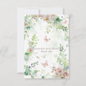 ベビーイン開花ウッドランドフローラベビーガールシャワー サンキューカード (裏面)