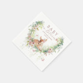 ベビーイン開花ウッドランドフローラベビーガールシャワー スタンダードカクテルナプキン (角)