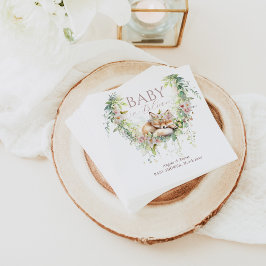 ベビーイン開花ウッドランドフローラベビーガールシャワー スタンダードカクテルナプキン