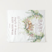 ベビーイン開花ウッドランドフローラベビーガールシャワー タペストリー (正面(横))