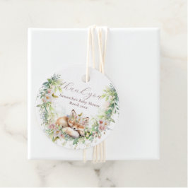 ベビーイン開花ウッドランドフローラベビーガールシャワー フェイバータグ