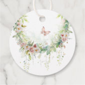 ベビーイン開花ウッドランドフローラベビーガールシャワー フェイバータグ (裏面)