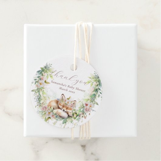 ベビーイン開花ウッドランドフローラベビーガールシャワー フェイバータグ (インサイチュ)