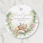 ベビーイン開花ウッドランドフローラベビーガールシャワー フェイバータグ (正面)