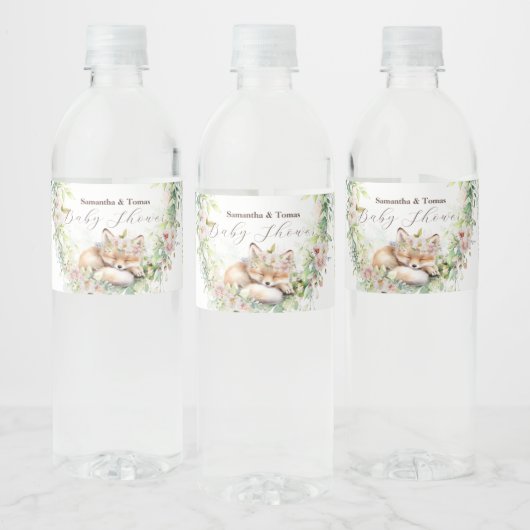 ベビーイン開花ウッドランドフローラベビーガールシャワー ペットボトルラベル (ボトル)