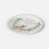 ベビーイン開花ウッドランドフローラベビーガールシャワー ペーパープレート (アングル)