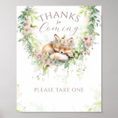 ベビーイン開花ウッドランドフローラベビーガールシャワー ポスター (正面)