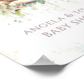 ベビーイン開花ウッドランドフローラベビーガールシャワー ポスター (角)