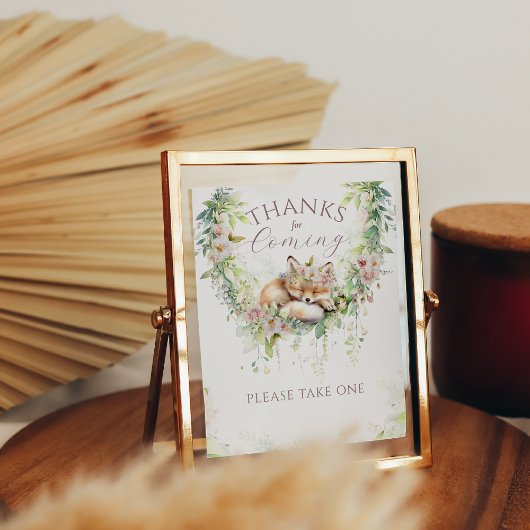 ベビーイン開花ウッドランドフローラベビーガールシャワー ポスター