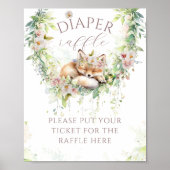 ベビーイン開花ウッドランドフローラベビーガールシャワー ポスター (正面)
