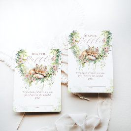 ベビーイン開花ウッドランドフローラベビーシャワーおむつ エンクロージャーカード